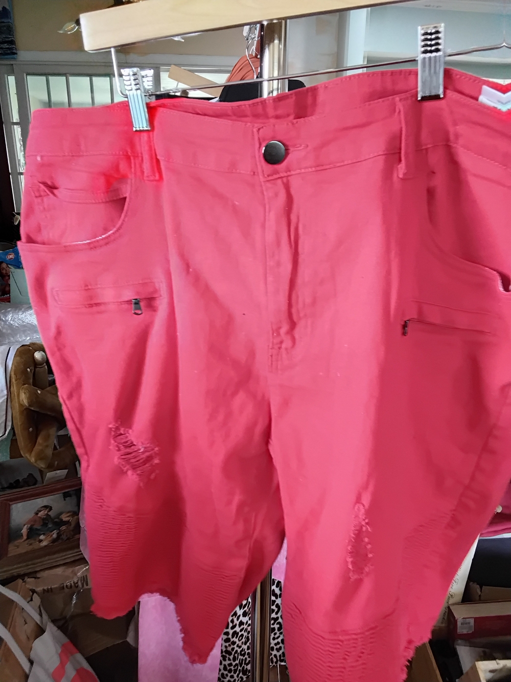 Red jean SHORTS